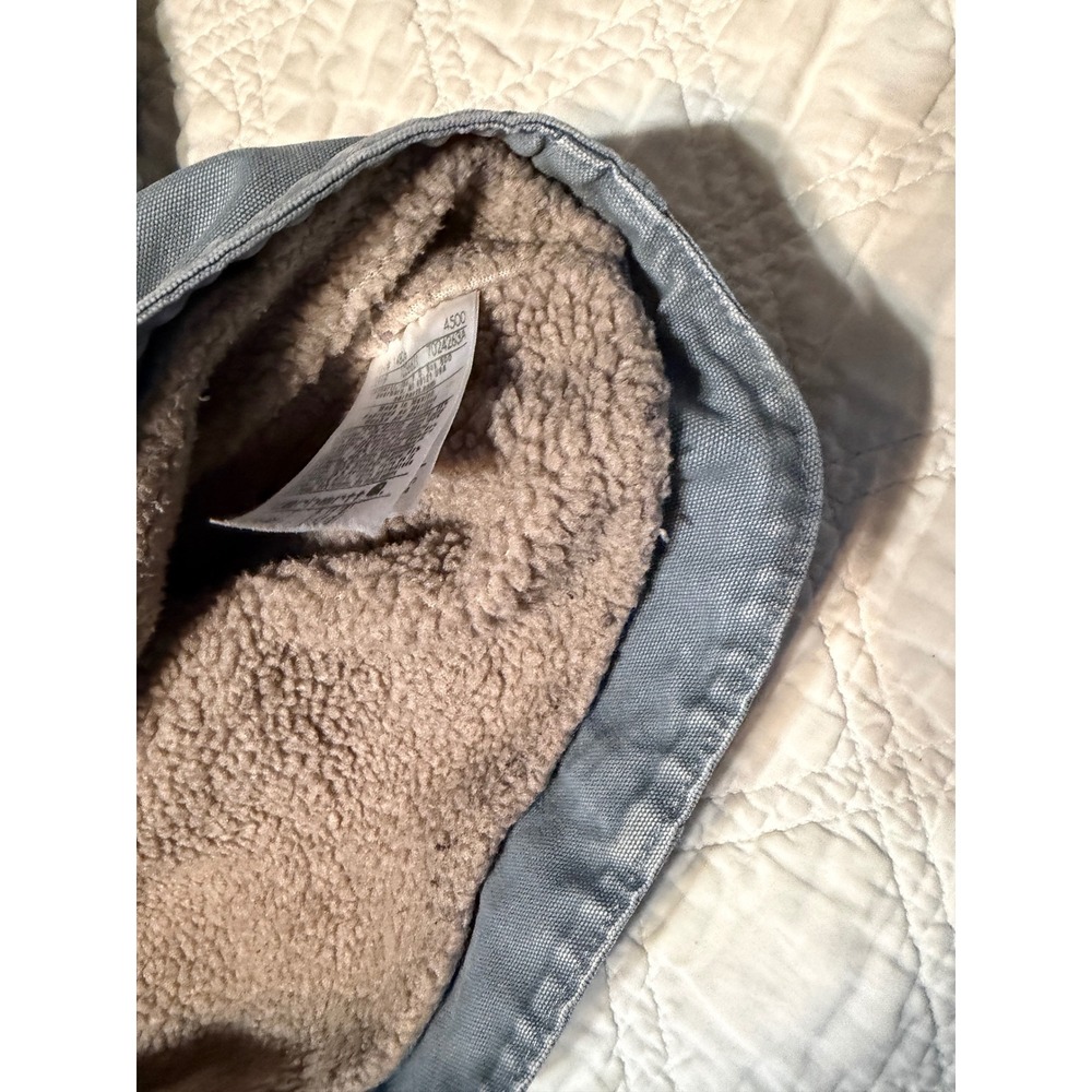 Carhartt WJ141 Sierra Jacket Women Small Blue Sherpa Lined Hooded Duck Coat - Picture 10 of 13